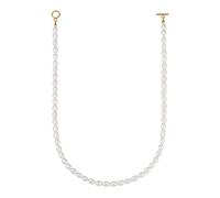 GD GOOD.designs Perlenkette Damen mit Süßwasserperlen - wasserfest I Perlen Kette mit 18 Karat Vergoldung (45cm) Hautverträgliche Halskette ohne Anhänger
