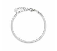 GD GOOD.designs Schlangen Armband für Damen | Flacher Armreif ohne Anhänger in Silber | Edelstahl Schmuck 3mm breit | Wasserfest