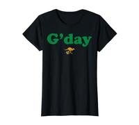 G'Day Green Typography Känguru Preisgünstiges Grafik-T-Shirt, Damen, Schwarz, XS