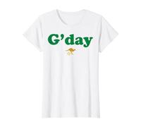 G'Day Green Typography Känguru Preisgünstiges Grafik-T-Shirt, Damen, Weiß, L