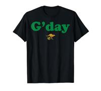 G'Day Green Typography Känguru Preisgünstiges Grafik-T-Shirt, Herren, Schwarz, L