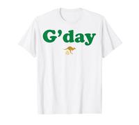 G'Day Green Typography Känguru Preisgünstiges Grafik-T-Shirt, Herren, Weiß, S
