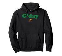G'Day Green Typography Känguru Pullover Hoodie