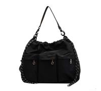 Gdfnmogo Damen Nylon Bucket Bag, Multi-Pocket Crossbody Geldbörse mit Kordelzug Detail, Große Kapazität Schulter Tote, Verstellbarer Riemen Handtasche für den täglichen Gebrauch, Reisen, Arbeit