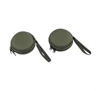 Gdfnmogo EVA Münzgeldbörse, rund, Hartschalenkoffer, Aufbewahrungstasche für Kopfhörer, Schlüssel, Kabel, tragbare Tasche für Camping, Wandern, Reisen, Outdoor, 2 Stück (Armeegrün)