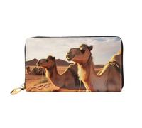 GDSHJKLW Camels Rest Desert Damen-Geldbörse, Leder, Reißverschluss, Clutch, wasserdicht, Kreditkartenetui mit Handyhalter, Reise-Münzgeldbörse
