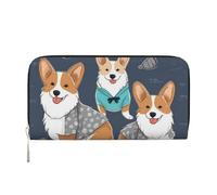 GDSHJKLW Corgi-Geldbörse für Damen, mit Reißverschluss, PU-Leder, Handy-Clutch, Kartenhalter, Organizer für Damen, Schwarz, Einheitsgröße, Schwarz , Einheitsgröße