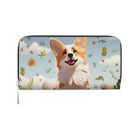 GDSHJKLW Corgi-Geldbörse für Damen, mit umlaufendem Reißverschluss, PU-Leder, Handy-Clutch, Kartenhalter, Organizer für Damen, Schwarz, Einheitsgröße, Schwarz , Einheitsgröße