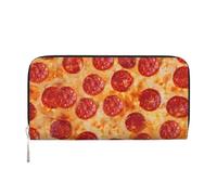 GDSHJKLW Damen-Geldbörse, 3D-Pizza-Pfeperoni, Reißverschluss, PU-Leder, Handy-Clutch, Kartenhalter, Organizer für Damen, Schwarz, Einheitsgröße, Schwarz , Einheitsgröße
