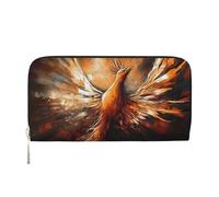 GDSHJKLW Damen-Geldbörse, abstrakt, Phönix, Reißverschluss, PU-Leder, Handy-Clutch, Kartenhalter, Organizer für Damen, Schwarz, Einheitsgröße, Schwarz , Einheitsgröße