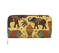 GDSHJKLW Damen-Geldbörse, Afrika, Elefant, Reißverschluss, PU-Leder, Handy-Clutch, Kartenhalter, Organizer für Damen, Schwarz, Einheitsgröße, Schwarz , Einheitsgröße