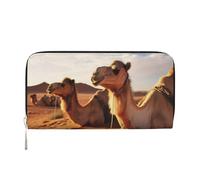 GDSHJKLW Damen-Geldbörse, Camels Rest Desert, Reißverschluss, PU-Leder, Handy-Clutch, Kartenhalter, Organizer für Damen, Schwarz, Einheitsgröße, Schwarz , Einheitsgröße