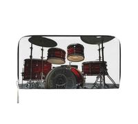 GDSHJKLW Damen-Geldbörse, cooles Schlagzeug-Set, Reißverschluss, PU-Leder, Handy-Clutch, Kartenhalter, Organizer für Damen, Schwarz, Einheitsgröße, Schwarz , Einheitsgröße