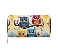 GDSHJKLW Damen-Geldbörse, Eulen auf Baumzweigen, Reißverschluss, PU-Leder, Handy-Clutch, Kartenhalter, Organizer für Damen, Schwarz, Einheitsgröße, Schwarz , Einheitsgröße