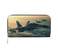 GDSHJKLW Damen-Geldbörse, Flugzeug-Jets, Reißverschluss, PU-Leder, Handy-Clutch, Kartenhalter, Organizer, für Damen, Schwarz, Einheitsgröße, Schwarz , Einheitsgröße