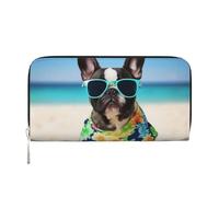 GDSHJKLW Damen-Geldbörse, Französische Bulldogge, Sommer, Reißverschluss, PU-Leder, Handy-Clutch, Kartenhalter, Organizer für Damen, Schwarz, Einheitsgröße, Schwarz , Einheitsgröße
