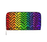 GDSHJKLW Damen-Geldbörse, Gay Pride, Regenbogen-Muster, Reißverschluss, PU-Leder, Handy-Clutch, Kartenhalter, Organizer für Damen, Schwarz, Einheitsgröße, Schwarz , Einheitsgröße