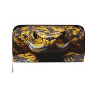 GDSHJKLW Damen-Geldbörse, Gelbe Schlange, Reißverschluss, PU-Leder, Handy-Clutch, Kartenhalter, Organizer für Damen, Schwarz, Einheitsgröße, Schwarz , Einheitsgröße