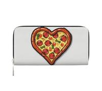 GDSHJKLW Damen-Geldbörse, "I Love Pizza", Herz, Reißverschluss, PU-Leder, Handy-Clutch, Kartenhalter, Organizer für Damen, Schwarz, Einheitsgröße, Schwarz , Einheitsgröße