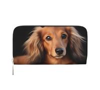 GDSHJKLW Damen-Geldbörse, langhaariger Dackel, Reißverschluss, PU-Leder, Handy-Clutch, Kartenhalter, Organizer für Damen, Schwarz, Einheitsgröße, Schwarz , Einheitsgröße