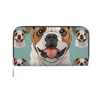 GDSHJKLW Damen-Geldbörse, lustige englische Bulldogge, Reißverschluss, PU-Leder, Handy-Clutch, Kartenhalter, Organizer für Damen, Schwarz, Einheitsgröße, Schwarz , Einheitsgröße