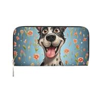 GDSHJKLW Damen-Geldbörse, lustiger Hund, Reißverschluss, PU-Leder, Handy-Clutch, Kartenhalter, Organizer für Damen, Schwarz, Einheitsgröße, Schwarz , Einheitsgröße