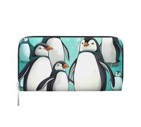 GDSHJKLW Damen-Geldbörse, niedliche Pinguine, Reißverschluss, PU-Leder, Handy-Clutch, Kartenhalter, Organizer für Damen, Schwarz, Einheitsgröße, Schwarz , Einheitsgröße