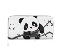 GDSHJKLW Damen-Geldbörse, niedlicher Pandas, Reißverschluss, PU-Leder, Handy-Clutch, Kartenhalter, Organizer für Damen, Schwarz, Einheitsgröße, Schwarz , Einheitsgröße