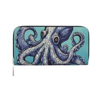 GDSHJKLW Damen-Geldbörse, Oktopus-Design, Reißverschluss, PU-Leder, Handy-Clutch, Kartenhalter, Organizer für Damen, Schwarz, Einheitsgröße, Schwarz , Einheitsgröße