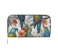 GDSHJKLW Damen-Geldbörse, Papageien auf Ästen, Reißverschluss, PU-Leder, Handy-Clutch, Kartenhalter, Organizer für Damen, Schwarz, Einheitsgröße, Schwarz , Einheitsgröße