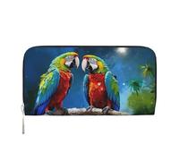 GDSHJKLW Damen-Geldbörse, Papageien, Reißverschluss, PU-Leder, Handy-Clutch, Kartenhalter, Organizer für Damen, Schwarz, Einheitsgröße, Schwarz , Einheitsgröße