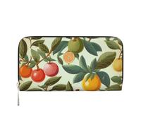 GDSHJKLW Damen-Geldbörse, Pflanzen und Früchte, Reißverschluss, PU-Leder, Handy-Clutch, Kartenhalter, Organizer für Damen, Schwarz, Einheitsgröße, Schwarz , Einheitsgröße