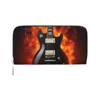 GDSHJKLW Damen-Geldbörse, Rock-Gitarre, Reißverschluss, PU-Leder, Handy-Clutch, Kartenhalter, Organizer für Damen, Schwarz, Einheitsgröße, Schwarz , Einheitsgröße