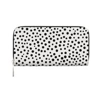 GDSHJKLW Damen-Geldbörse, schwarz, gepunktet, Reißverschluss, PU-Leder, Handy-Clutch, Kartenhalter, Organizer für Damen, Schwarz, Einheitsgröße, Schwarz , Einheitsgröße