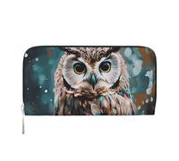 GDSHJKLW Damen-Geldbörse, Tier, niedliche Eule, Reißverschluss, PU-Leder, Handy-Clutch, Kartenhalter, Organizer für Damen, Schwarz, Einheitsgröße, Schwarz , Einheitsgröße