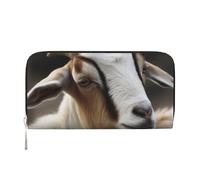 GDSHJKLW Damen-Geldbörse, Tiere, Ziege, Reißverschluss, PU-Leder, Handy-Clutch, Kartenhalter, Organizer für Damen, Schwarz, Einheitsgröße, Schwarz , Einheitsgröße