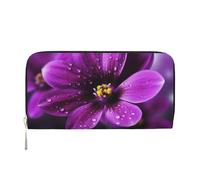 GDSHJKLW Damen-Geldbörse, violette Blume, Reißverschluss, PU-Leder, Handy-Clutch, Kartenhalter, Organizer für Damen, Schwarz, Einheitsgröße, Schwarz , Einheitsgröße