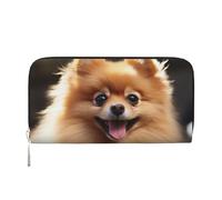 GDSHJKLW Damen-Geldbörse, Zwergspitz, Reißverschluss, PU-Leder, Handy-Clutch, Kartenhalter, Organizer für Damen, Schwarz, Einheitsgröße, Schwarz , Einheitsgröße