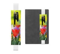 GDSHJKLW Federblumen, elastisches Band, Stifthalter, abnehmbares PU-Leder, Stifteetui, Tagebuch, Federmäppchen, Bürobedarf, Geschenk für Hardcover-Tagebücher, Notizbücher, Planer