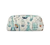 GDSHJKLW Federmäppchen aus Leder mit Chemie-Druck, großes Fassungsvermögen, Stifttasche, Reißverschluss, Make-up-Tasche für Damen und Herren, Reise-Kulturbeutel, wasserdicht, Kosmetiktasche, weit