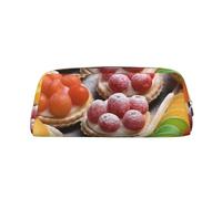 GDSHJKLW Federmäppchen aus Leder mit großem Fassungsvermögen, Make-up-Tasche mit Reißverschluss, für Damen und Herren, Reise-Kulturbeutel, wasserdicht, Kosmetiktasche, weit geöffnetes Münzfach, Gold