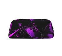 GDSHJKLW Federmäppchen aus Leder mit Schmetterlingsmotiv, großes Fassungsvermögen, Make-up-Tasche mit Reißverschluss, für Damen und Herren, Reise-Kulturbeutel, wasserdicht, Kosmetiktasche, weit