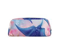 GDSHJKLW Federmäppchen aus Leder, Motiv: Meerestiere, Stachelrochen, großes Fassungsvermögen, Stifttasche, Reißverschluss, Make-up-Tasche für Damen und Herren, Reise-Kulturbeutel, wasserdicht