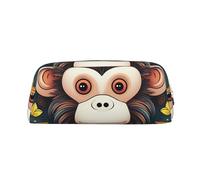 GDSHJKLW Federmäppchen mit Affenmuster, großes Fassungsvermögen, Stifttasche, Reißverschluss, Make-up-Tasche für Damen und Herren, Reise-Kulturbeutel, wasserdicht, Kosmetiktasche, weit geöffnete