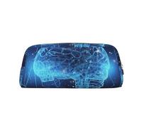 GDSHJKLW Federmäppchen mit künstlicher Intelligenz, aus Leder, großes Fassungsvermögen, Make-up-Tasche mit Reißverschluss, für Damen und Herren, Reise-Kulturbeutel, wasserdicht, Kosmetiktasche, weit