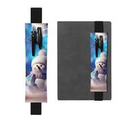 GDSHJKLW Federmäppchen mit Schneemann-Motiv, elastisches Band, abnehmbar, PU-Leder, Stiftehalter, Federmäppchen, Bürobedarf, Geschenk für Hardcover-Tagebücher, Notizbücher, Planer