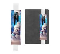 GDSHJKLW Federmäppchen mit Schneemann-Motiv, elastisches Band, abnehmbar, PU-Leder, Stiftehalter, Federmäppchen, Bürobedarf, Geschenk für Hardcover-Tagebücher, Notizbücher, Planer