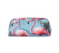 GDSHJKLW Federmäppchen mit tropischen Flamingos, großes Fassungsvermögen, Stifttasche, Reißverschluss, Make-up-Tasche für Damen und Herren, Reise-Kulturbeutel, wasserdicht, Kosmetiktasche, weit