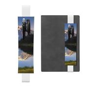 GDSHJKLW Federmappe mit elastischem Band, Motiv: Berg und See, abnehmbar, PU-Leder, Stiftehalter, Federmäppchen, Bürobedarf, Geschenk für Hardcover-Tagebücher, Notizbücher, Planer