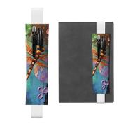 GDSHJKLW Handbemalte Libelle, elastisches Band, Stifthalter, abnehmbare PU-Leder-Stifttasche, Tagebuch, Federmäppchen, Bürobedarf, Geschenk für Hardcover-Tagebücher, Notizbücher, Planer